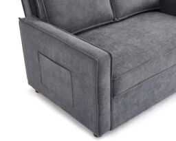 Home Detail Hugo 2 Seater Sofa Bed Pull Out Linen Fabric, Dark Grey - thumbnail 3