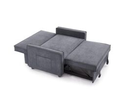 Home Detail Hugo 2 Seater Sofa Bed Pull Out Linen Fabric, Dark Grey - thumbnail 5