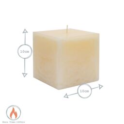 Nicola Spring Square Vanilla Pillar Candles - 3 Sizes - Cream - Pack of 3 in Beige - thumbnail 3
