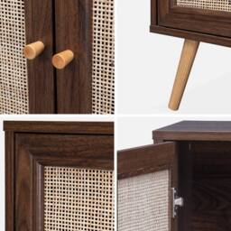 sweeek 120cm sideboard cabinet with wooden effect in Dark Brown - thumbnail 8