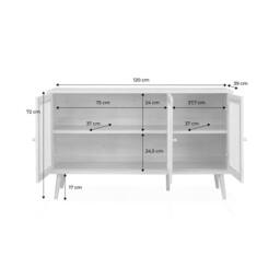 sweeek 120cm sideboard cabinet with wooden effect in Dark Brown - thumbnail 5