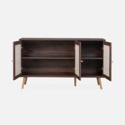 sweeek 120cm sideboard cabinet with wooden effect in Dark Brown - thumbnail 3