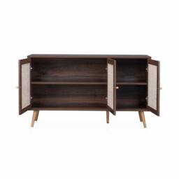 sweeek 120cm sideboard cabinet with wooden effect in Dark Brown - thumbnail 7