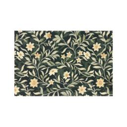 The Rug Shop UK Green Modern Floral Easy to Clean Mat - Size: 50 cm x 75 cm - thumbnail 1