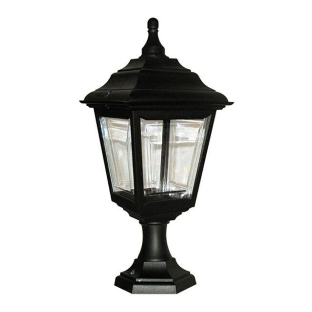 Loops Outdoor IP44 1 Bulb Wall Ground Pedestal Lamp Light Black LED E27 100W d01578