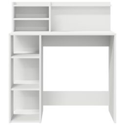 Berkfield Home Desk with Storage White 90x48x101.5 cm Engineered Wood - thumbnail 4
