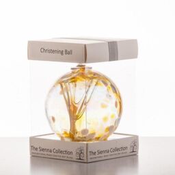 Sienna Glass Pastel Gold Christening 10cm Spirit Ball - thumbnail 5