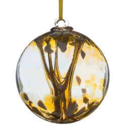 Sienna Glass Pastel Gold Christening 10cm Spirit Ball - thumbnail 4