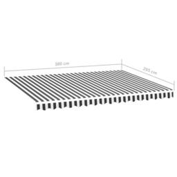 Berkfield Home Replacement Fabric for Awning Anthracite & White 4x3 m in Black - thumbnail 6
