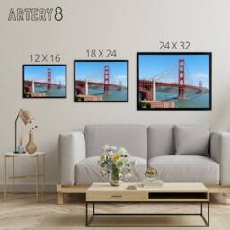 "Artery8 Highsmith Photo Golden Gate Bridge Framed Canvas Wall Art Print in Blue - Size: W12"" x H16""" - thumbnail 4