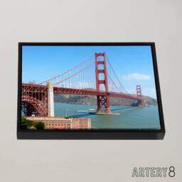 "Artery8 Highsmith Photo Golden Gate Bridge Framed Canvas Wall Art Print in Blue - Size: W12"" x H16""" - thumbnail 2