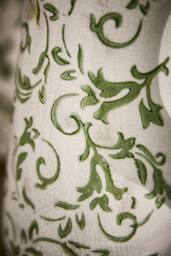 Dibor Set of 2 Luxury Irina Green Botanical Home Decor Pitcher Jug in Cream - Size: Large - thumbnail 3