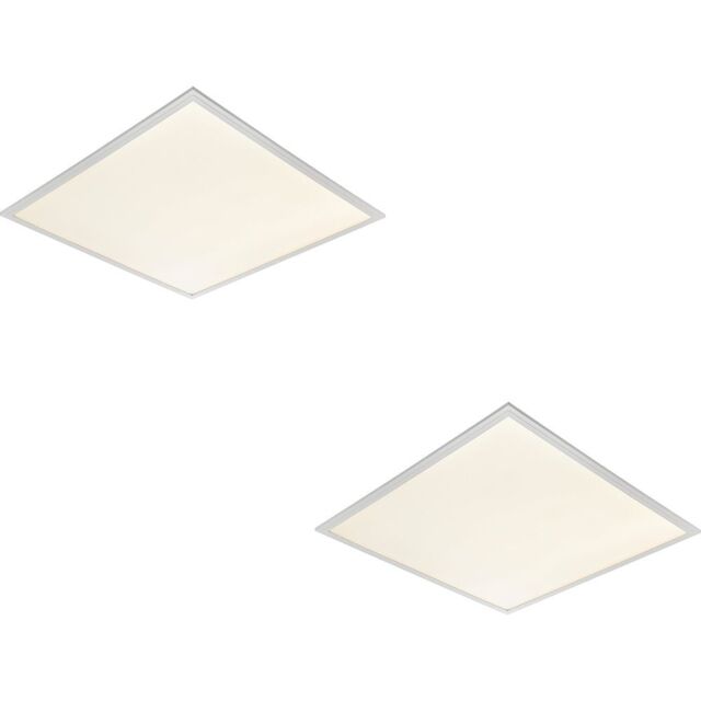 Loops 2 PACK Anti-Glare Ceiling Panel Light - 40W Cool White LED - White Paint - image 1