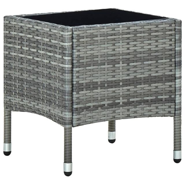 Berkfield Home Garden Table Grey 40x40x45 cm Poly Rattan - Size: 40 x 40 x 45 cm - image 1