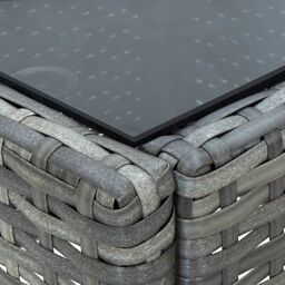Berkfield Home Garden Table Grey 40x40x45 cm Poly Rattan - Size: 40 x 40 x 45 cm - thumbnail 4