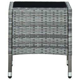 Berkfield Home Garden Table Grey 40x40x45 cm Poly Rattan - Size: 40 x 40 x 45 cm - thumbnail 3
