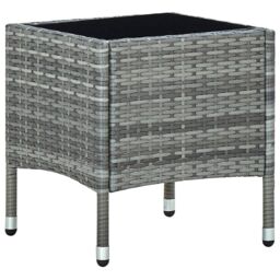 Berkfield Home Garden Table Grey 40x40x45 cm Poly Rattan - Size: 40 x 40 x 45 cm - thumbnail 1