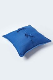 Homescapes Luxury Quilted Velvet Cushion Cover Geometric Pattern in Navy - Size: 45 cm x 45 cm - thumbnail 3