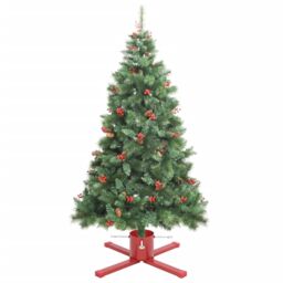 Berkfield Home Christmas Tree Stand Red 61x61x15.5 cm - thumbnail 3