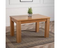 Thats Furniture Dakot 127 x 82cm Oak Small Dining Table & 6 Washington Leather Chairs in Black - Size: 127 x 82 cm