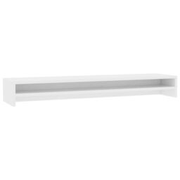 Berkfield Home Monitor Stand White 100x24x13 cm Engineered Wood - Size: 100 x 24 x 13 cm - thumbnail 2