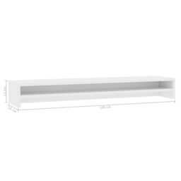 Berkfield Home Monitor Stand White 100x24x13 cm Engineered Wood - Size: 100 x 24 x 13 cm - thumbnail 6