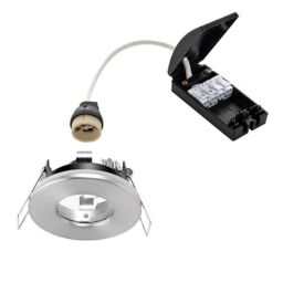 Netlighting Speculo LED Fire Rated 1 Light Bathroom Recessed Light Brushed Chrome Plate Glass IP65 in Grey - thumbnail 3