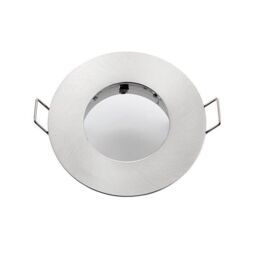 Netlighting Speculo LED Fire Rated 1 Light Bathroom Recessed Light Brushed Chrome Plate Glass IP65 in Grey - thumbnail 2