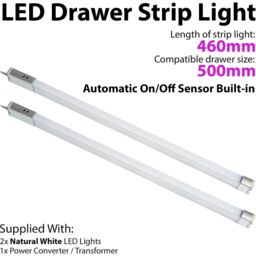 Loops 2x 500mm LED Drawer Strip Light AUTO ON/OFF PIR SENSOR Kitchen Cupboard Door - thumbnail 1