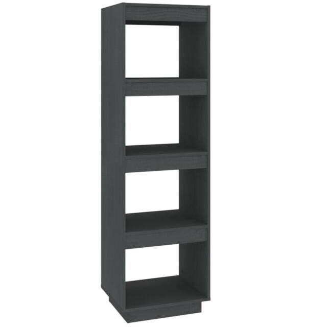 Berkfield Home Book Cabinet/Room Divider Grey 40x35x135 cm Solid Pinewood - Size: 40 x 35 x 135 cm - image 1