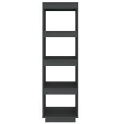 Berkfield Home Book Cabinet/Room Divider Grey 40x35x135 cm Solid Pinewood - Size: 40 x 35 x 135 cm - thumbnail 5