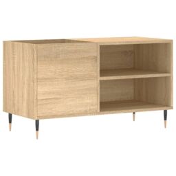 Berkfield Home Record Cabinet Sonoma Oak 85x38x48 cm Engineered Wood in Brown - Size: 85 x 38 x 48 cm - thumbnail 2