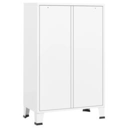 Berkfield Home Industrial Wardrobe White 67x35x107 cm Steel - Size: 67 x 35 x 107 cm - thumbnail 5
