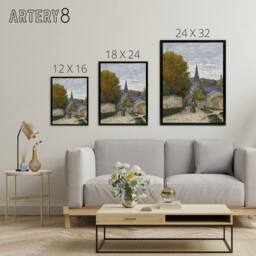 "Artery8 Street in Sainte Adresse France Monet Vintage Framed Canvas Wall Art - Size: W12"" x H16""" - thumbnail 4