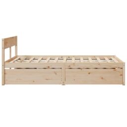 Berkfield Home Bed Frame without Mattress 120x200 cm Solid Wood Pine in Brown - Size: Small Double - thumbnail 5