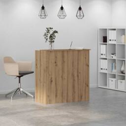 Berkfield Home Reception Desk Artisan Oak 100x50x103.5 cm Engineered Wood in Brown - thumbnail 4