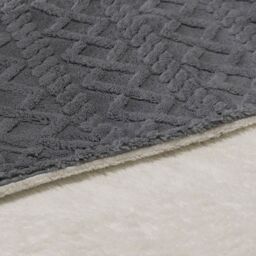 Neo Electric Cable Knit Effect Heated Throw Reversible Blanket in Grey - Size: 130 cm x160 cm - thumbnail 9