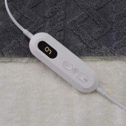 Neo Electric Cable Knit Effect Heated Throw Reversible Blanket in Grey - Size: 130 cm x160 cm - thumbnail 6