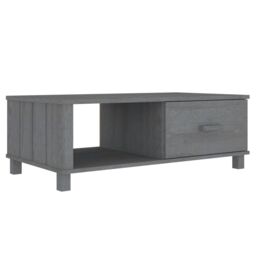 Berkfield Home Coffee Table HAMAR Dark Grey 100x55x35 cm Solid Wood Pine - Size: 100 x 55 x 35 cm - thumbnail 2