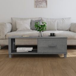 Berkfield Home Coffee Table HAMAR Dark Grey 100x55x35 cm Solid Wood Pine - Size: 100 x 55 x 35 cm - thumbnail 3