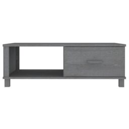 Berkfield Home Coffee Table HAMAR Dark Grey 100x55x35 cm Solid Wood Pine - Size: 100 x 55 x 35 cm - thumbnail 5