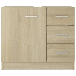 Berkfield Home Sink Cabinet Sonoma Oak 63x30x54 cm Engineered Wood in Brown - Size: 63 x 30 x 54 cm - thumbnail 5