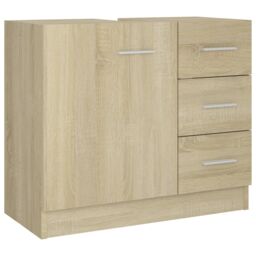 Berkfield Home Sink Cabinet Sonoma Oak 63x30x54 cm Engineered Wood in Brown - Size: 63 x 30 x 54 cm - thumbnail 2
