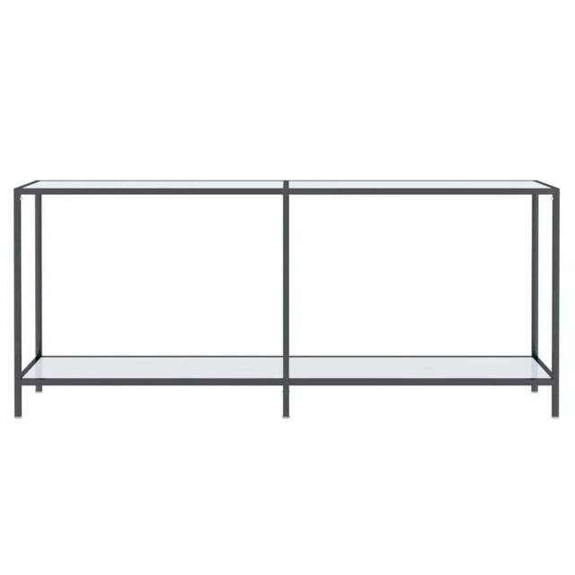 Berkfield Home Stylish Console Table White 180x35x75.5 cm Tempered Glass - image 1