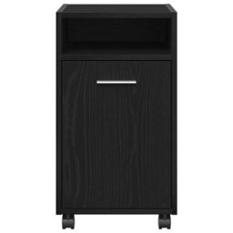 Berkfield Home Side Cabinet on Wheels - Black Oak, 33x38x60 cm, Made of Engineered Wood - Size: 33 x 38 x 60 cm - thumbnail 5
