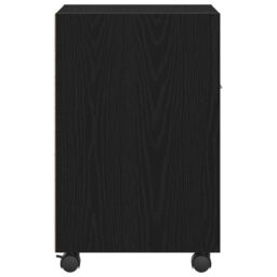 Berkfield Home Side Cabinet on Wheels - Black Oak, 33x38x60 cm, Made of Engineered Wood - Size: 33 x 38 x 60 cm - thumbnail 6
