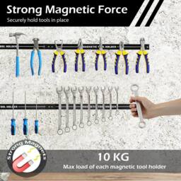 Costway Magnetic Tool Holder Heavy-Duty Magnetic Bar Strong Load Capacity in Black - thumbnail 5
