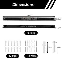 Costway Magnetic Tool Holder Heavy-Duty Magnetic Bar Strong Load Capacity in Black - thumbnail 2