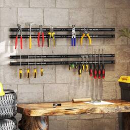 Costway Magnetic Tool Holder Heavy-Duty Magnetic Bar Strong Load Capacity in Black