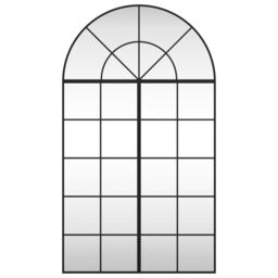 Berkfield Home Wall Mirror Black 80x140 cm Arch Iron - thumbnail 3